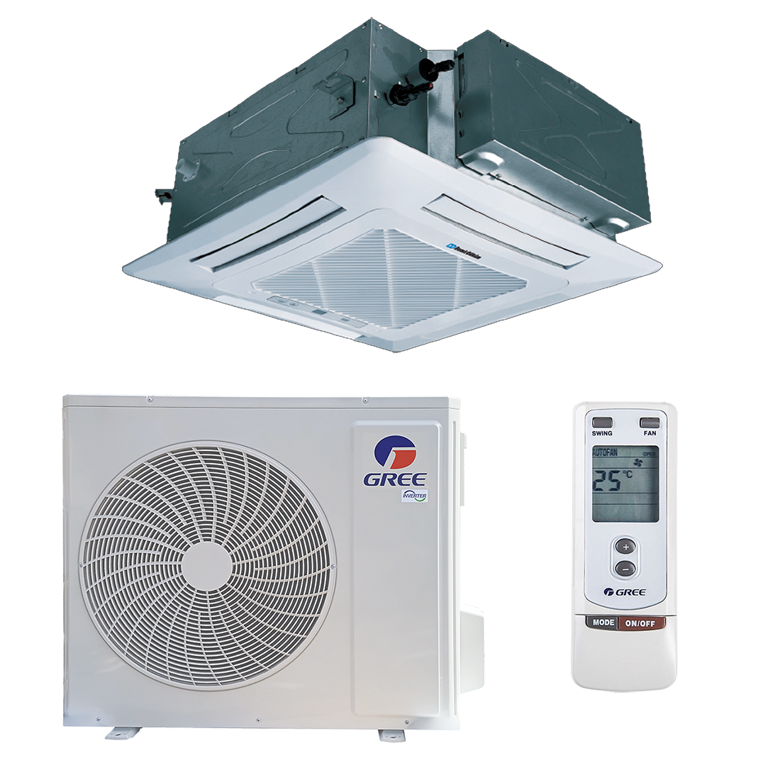 картинка Кондиционер кассетный GREE-60 Inverter R32 (без инсталляции) GUD160T1/B-S / GUD160W1/NhB-S